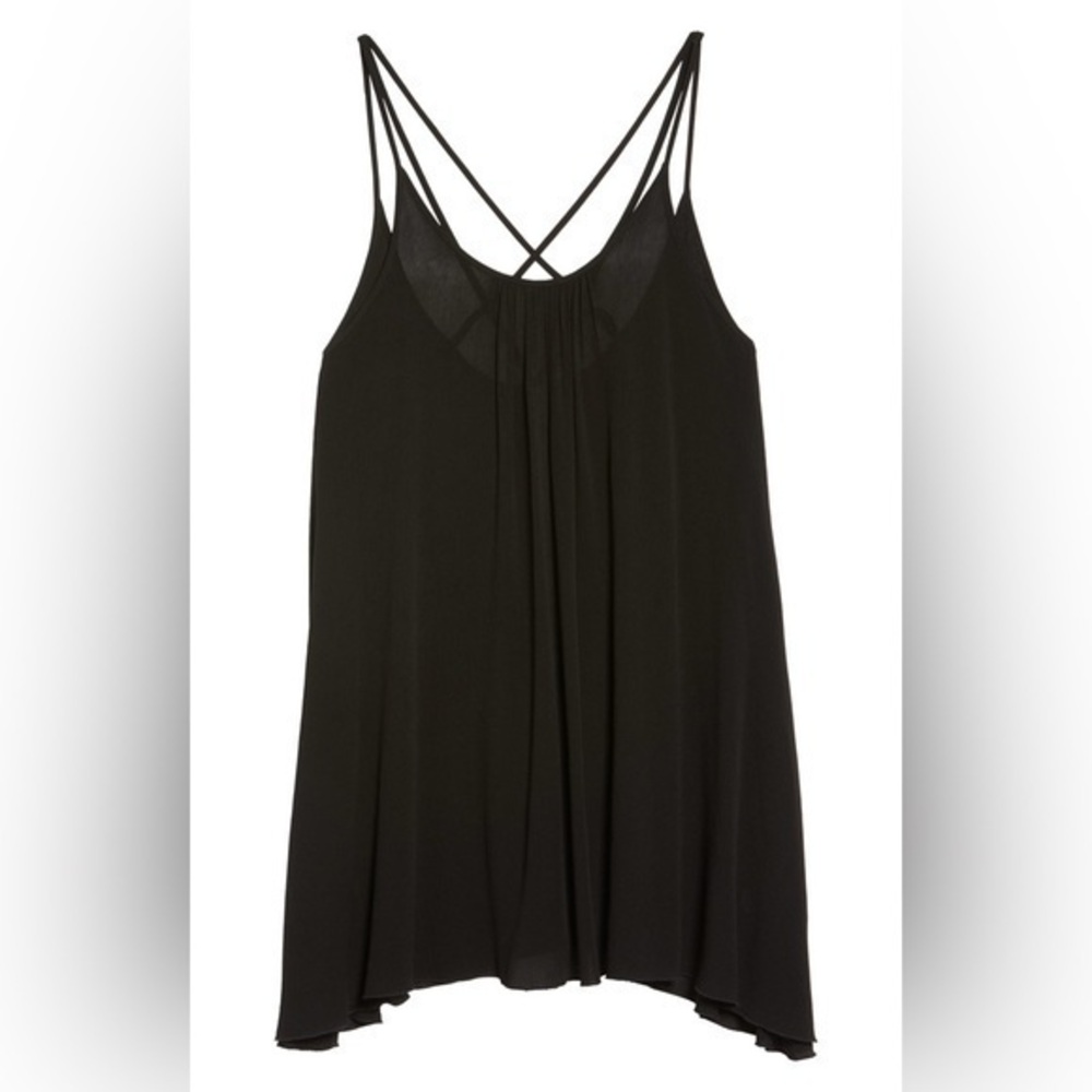 Elan Black Strappy Criss Cross Back Flowy Dress Sz. M NEW!